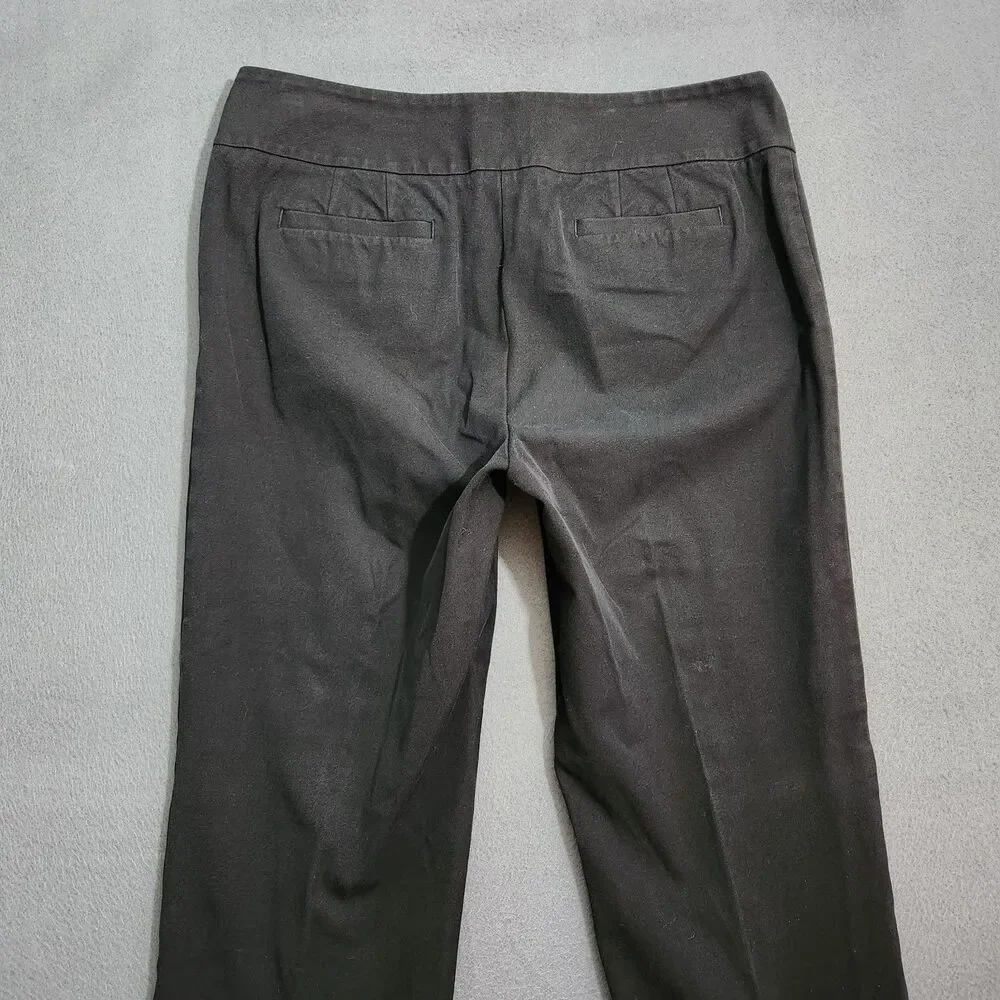 Chico's Pants Women 1 US 8 Black Mid Rise Straight Leg Chino